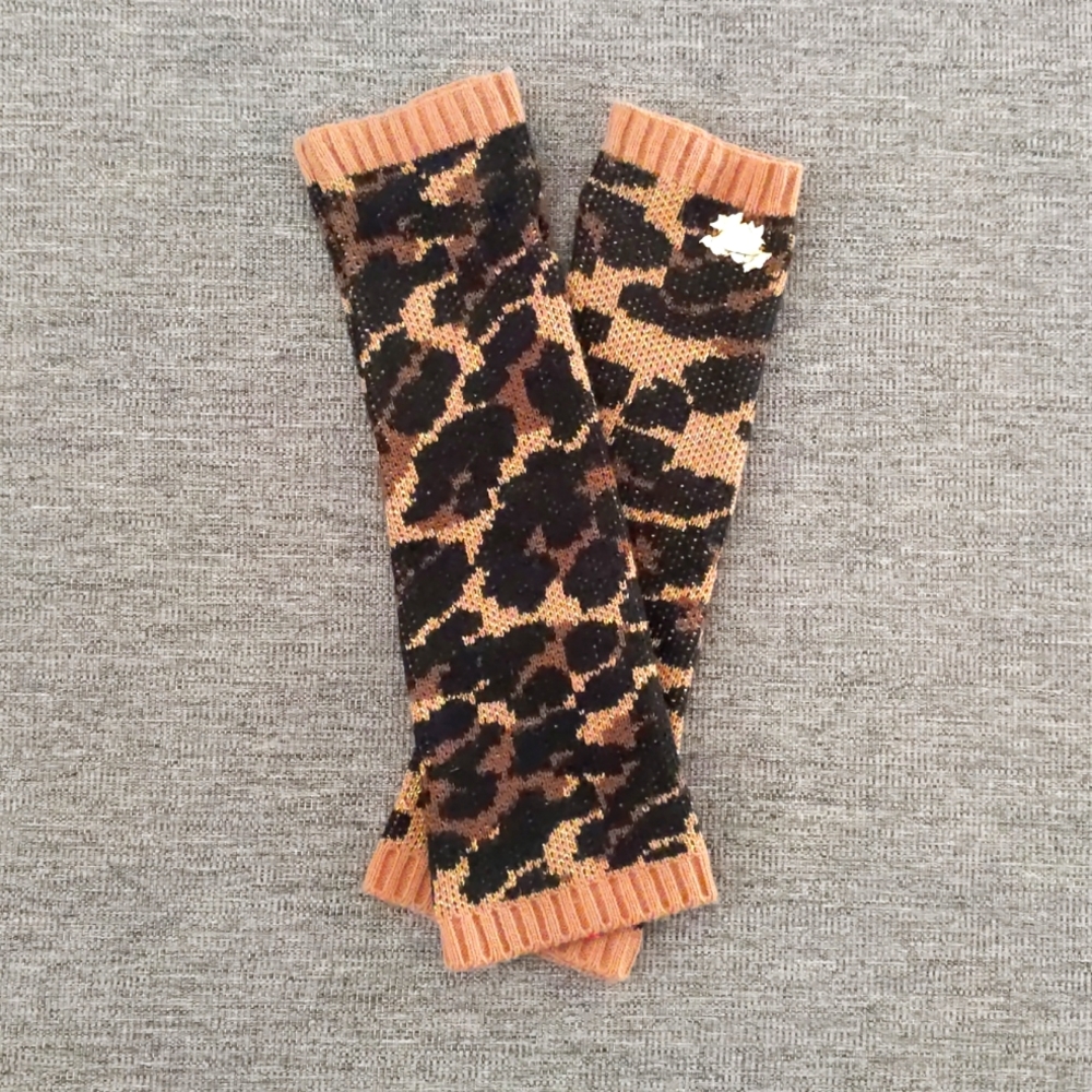 Betsey Johnson leopard print arm warmers
